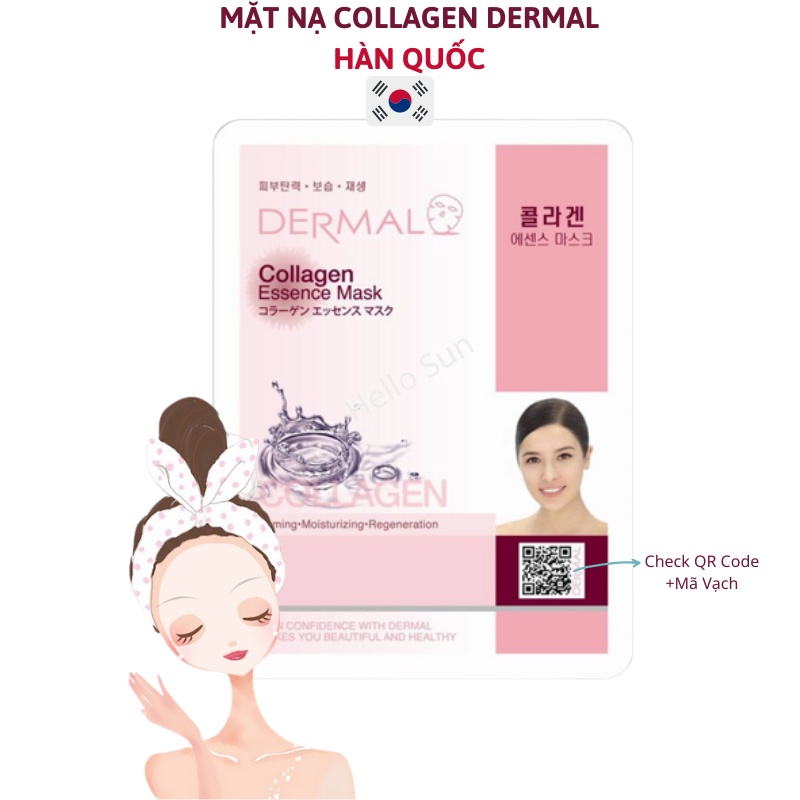 Mặt nạ dưỡng ẩm chống lão hoá Collagen Hàn Quốc Dermal, Mặt nạ collagen dưỡng ẩm chống lão hoá.