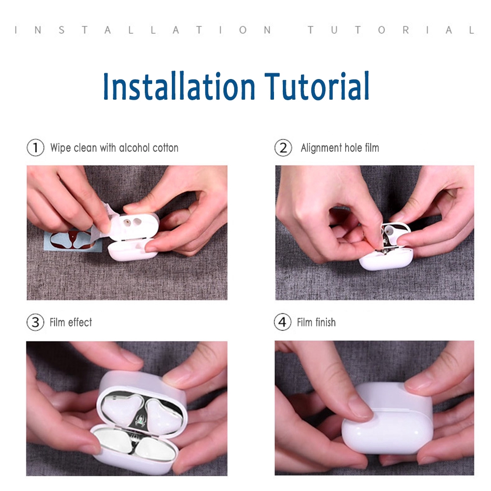 Miếng dán bảo vệ chống bụi/rơi vỡ bằng kim loại siêu mỏng cho AirPods | BigBuy360 - bigbuy360.vn