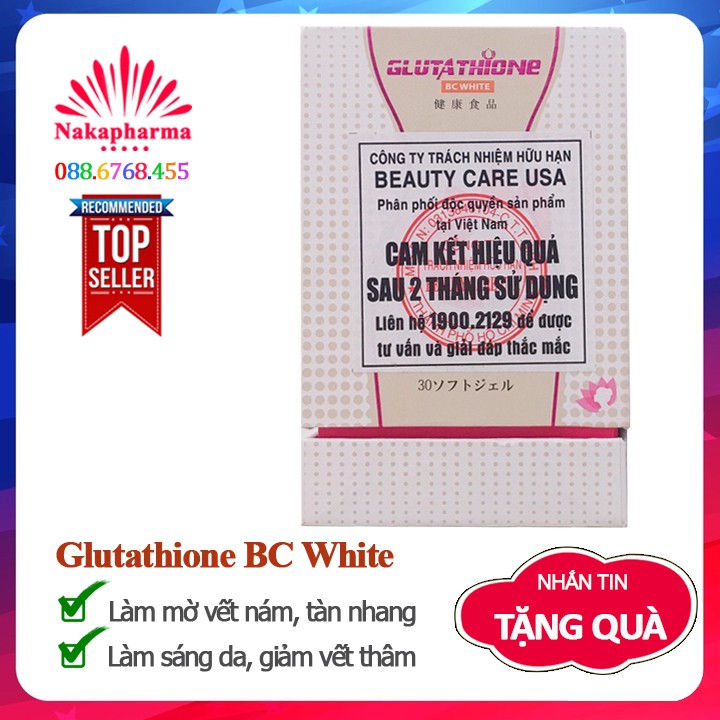 Glutathione BC White - Viên uống làm trắng sáng da, giảm thâm nám, tàn nhang, nếp nhăn, cải thiện sinh lý nữ