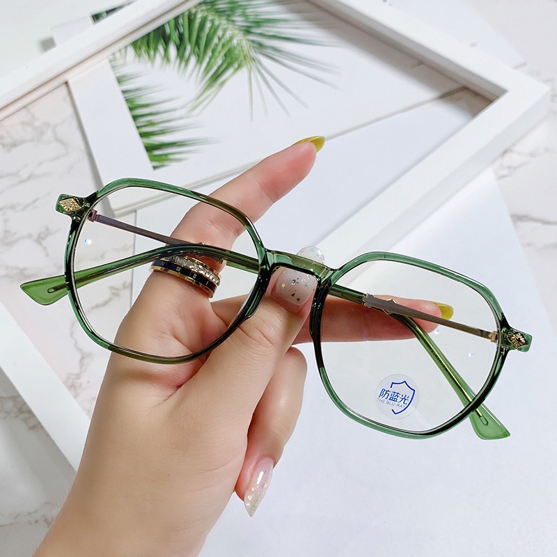 Mắt kính gọng kim loại oversize TR90 chống ánh sáng xanh