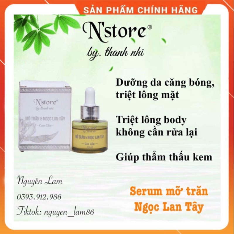 [Chính Hãng] Mỡ Trăn Ngọc Lan Tây N'store Triệt Lông Mặt, Nách, Tay, Chân, Body, Bikini, Dưỡng Da, Chấm Mụn Hiệu Quả 24h