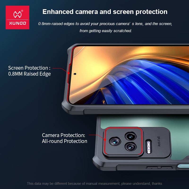 Ốp điện thoại XUNDD túi khí trong suốt chống va đập chống bám vân tay thích hợp cho Xiaomi Poco F4 Xiaomi Poco F4 5G