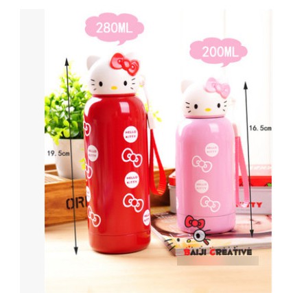 THERMOS Bình Nước Inox 304 Giữ Nhiệt Hình Hello Kitty Đáng Yêu Cho Bé Gái