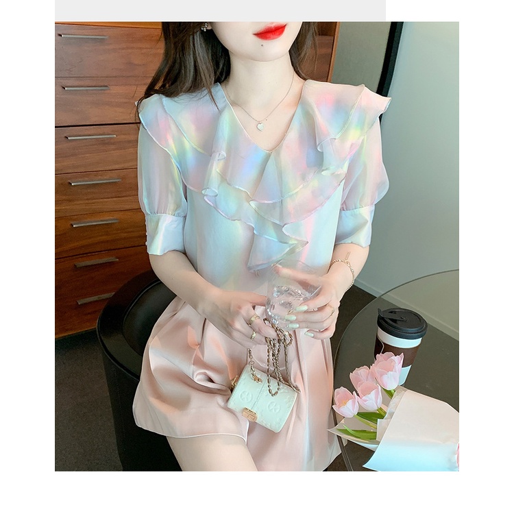 GT9342 Áo chiffon nữ hè tay ngắn hàng nhập