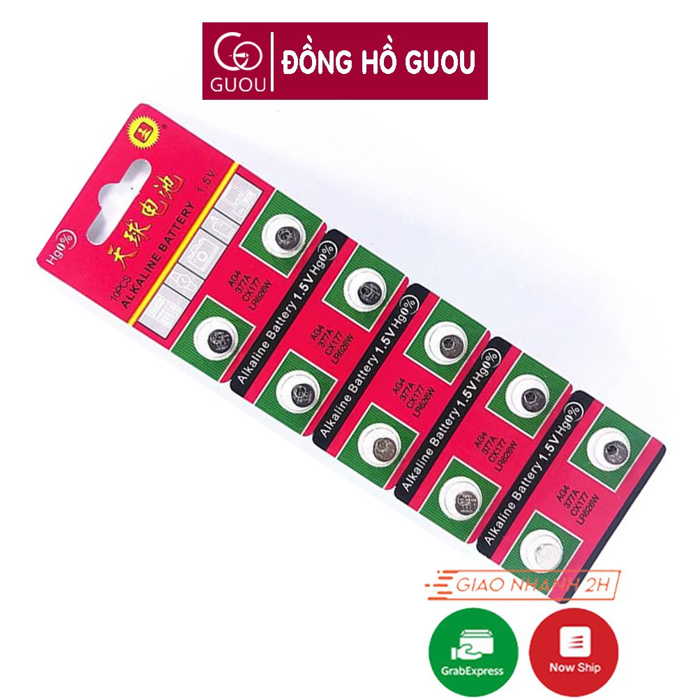 Pin đồng hồ đeo tay nam nữ GUOU loại cúc áo giá rẻ thay pin đồng hồ kim thể thao điện tử thông minh chính hãng 1K