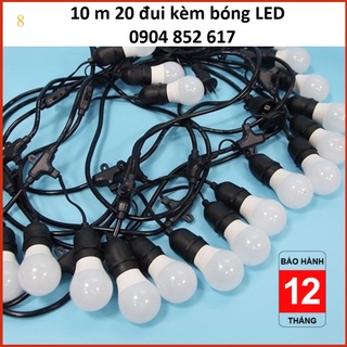 💥giá sỉ💥 dây đèn led trang trí ngoài trời 10m 20 bóng 3w, dây đèn trang trí quán cà phê