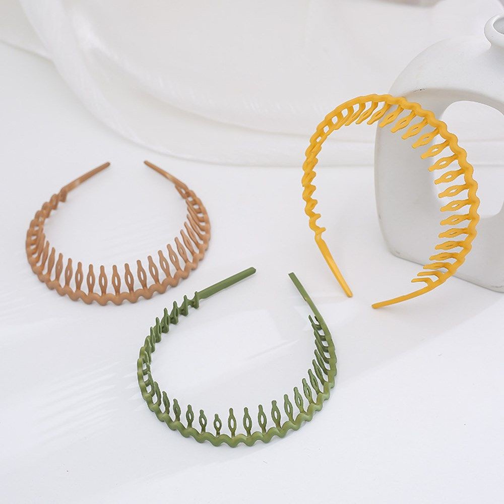 Băng đô cài tóc màu trơn có răng cưa nhiều màu sắc thời trang cho nữ