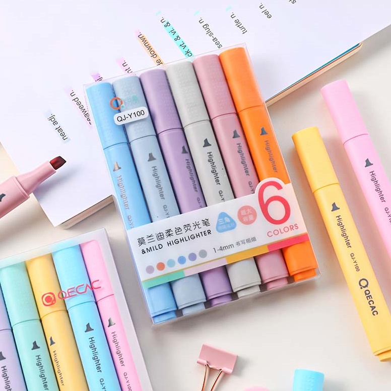 Set 6 bút dạ quang highlight đồ dùng học tập làm việc thời trang tiện dụng – VPPBHL10