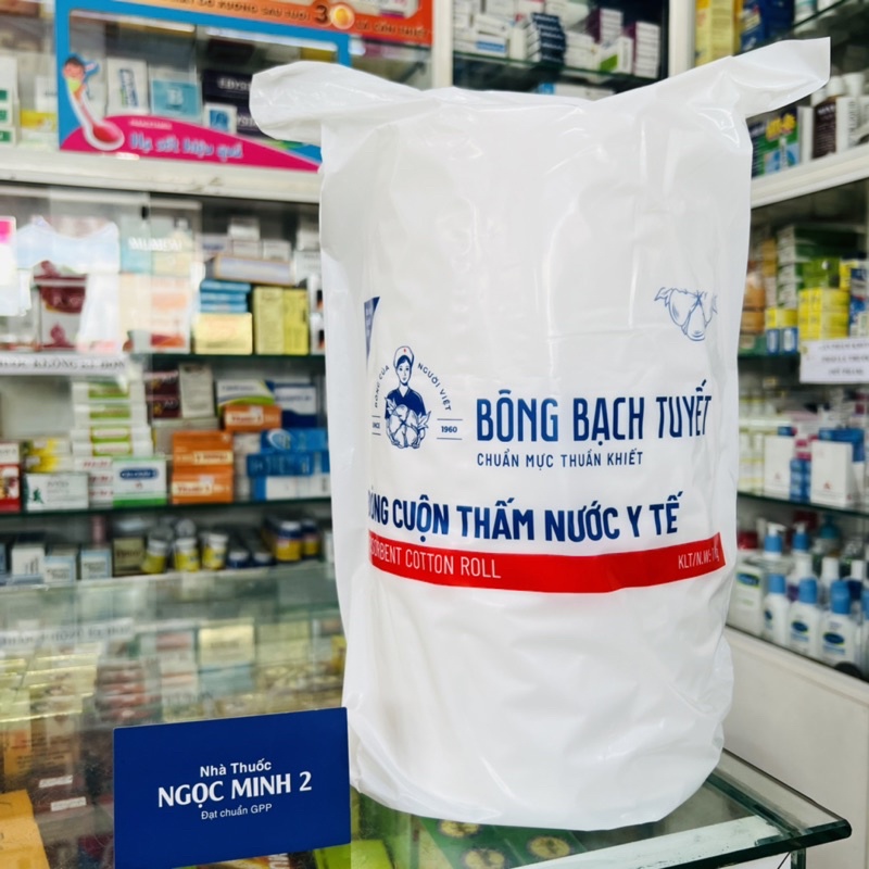 ✅ [Chính Hãng] Bông Gòn Y Tế  Bạch Tuyết 1 KG, Mịn Sạch Tinh Tế , Thấm Nước , 100% Cotton, Không Xơ Bông