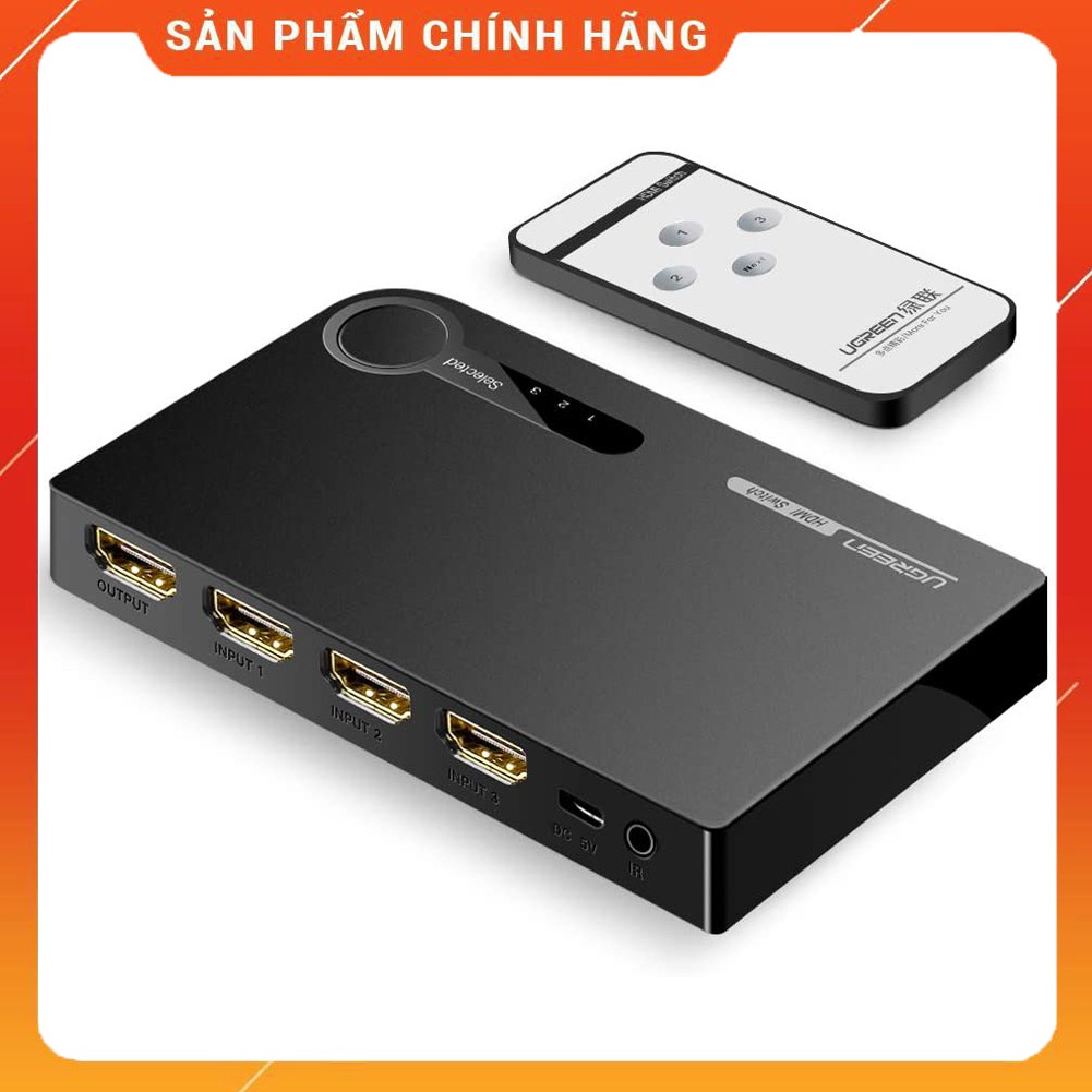 Bộ gộp HDMI cao cấp 3 vào 1 Ugreen 40234 - Hàng Chính Hãng