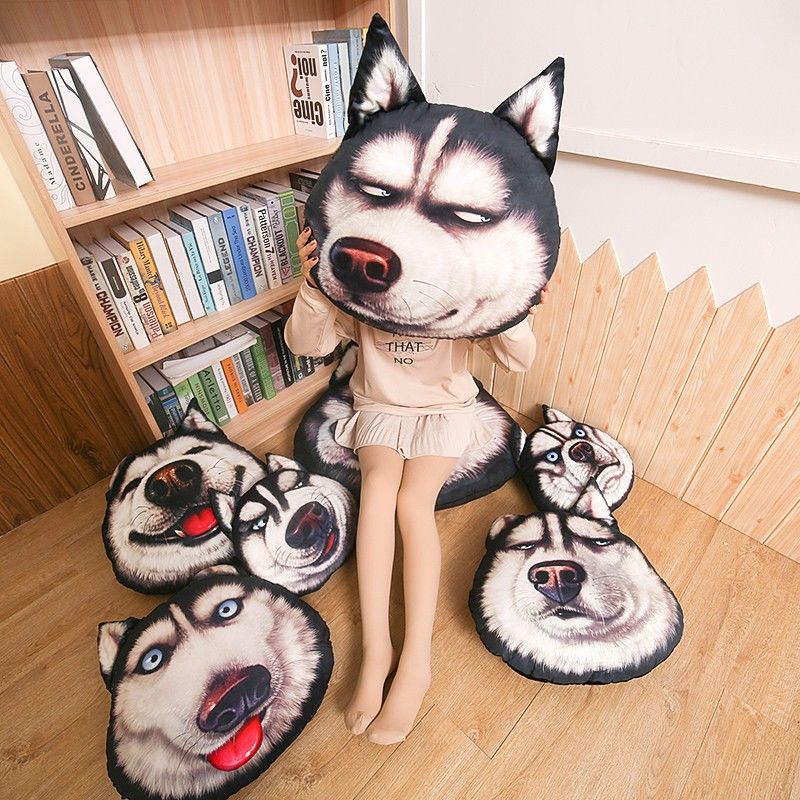 🐻🐻Gối Sofa hình chó Husky 3D dễ thương