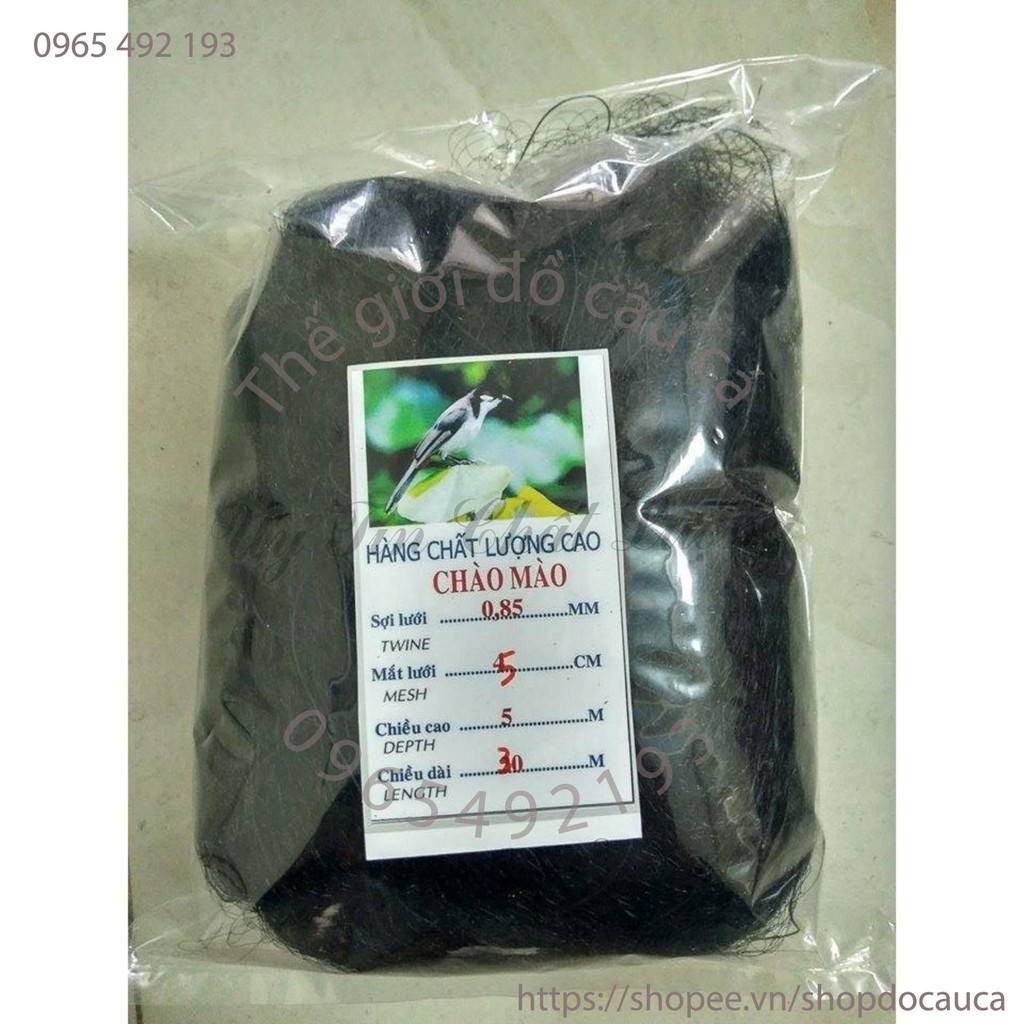 Lưới bẫy chim CHÀO MÀO, CHÒE, MI, KHỨU, SÁO 10m-15m-20m-25m-30m ( rẻ vô địch )