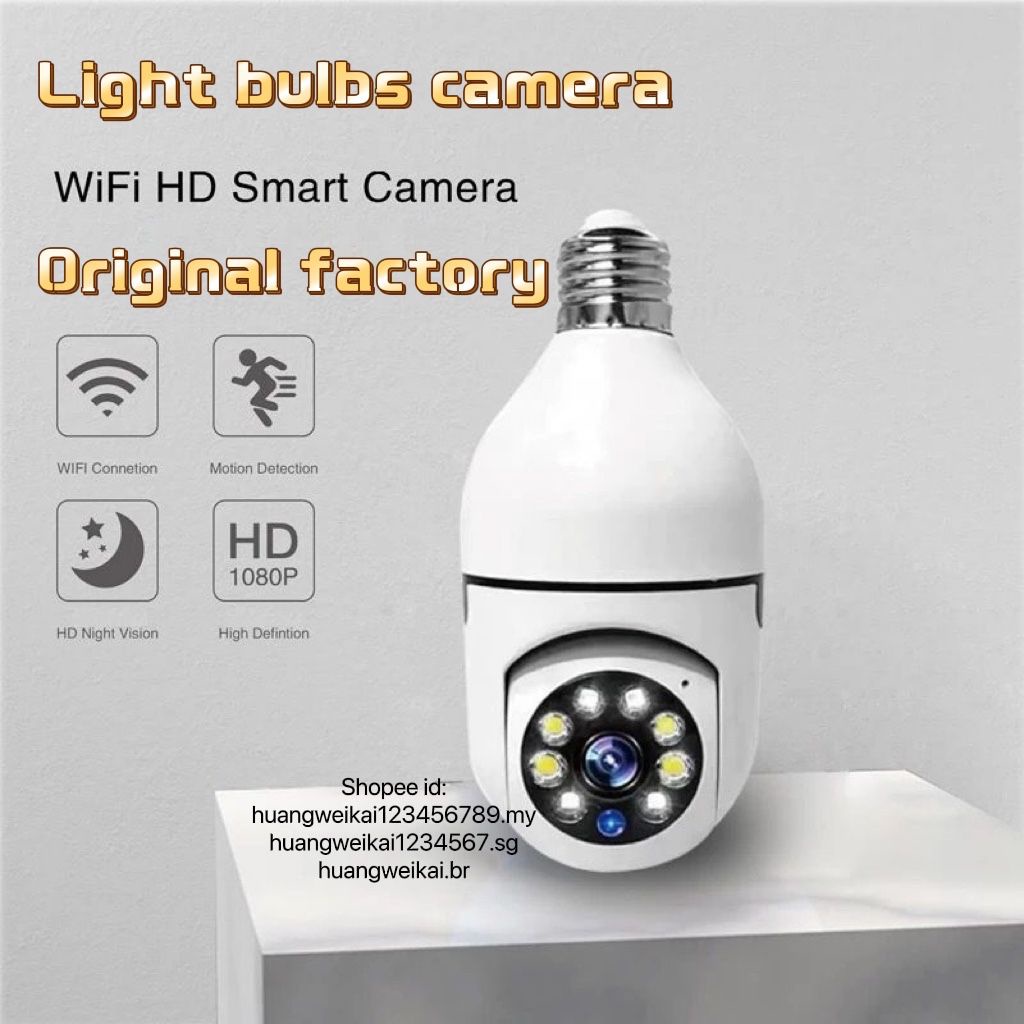 Camera an ninh CCTV không dây Wifi E27 xoay 360 độ thông minh