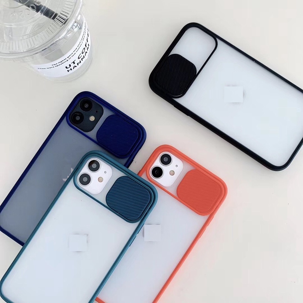 Ốp lưng iPhone nắp trượt nhám mờ che cam bảo vệ camera 6/6s/7/8/plus/x/xs/xs max/11/12/pro/11 pro max