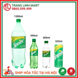 Nước ngọt có ga Sprite hương chanh đủ size 1500ml/390m/320ml/300ml