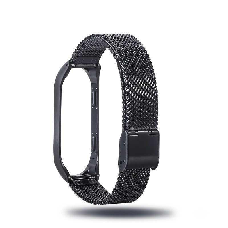 Xiaomi Miband 4 miband4, Xiaomi Miband 5 miband5 - Dây deo kim loại thay thế mắt lưới không han gỉ không bay màu