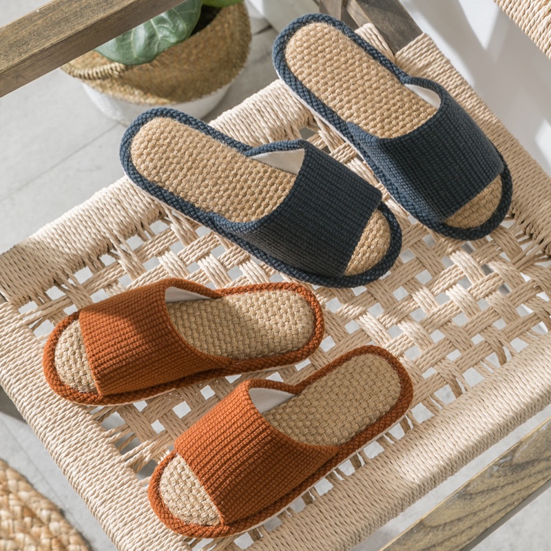 New summer linen indoor couple slippers cotton linen home opening slippers for men and women