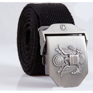 Dây nịt vải bố phong cách lính Mỹ vải bố mặt nịt kim loại