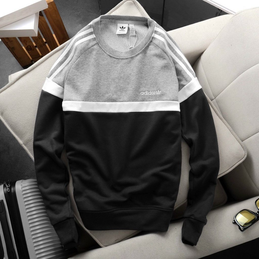 Áo thun Sweater Unisex tay dài phối màu raglan phom áo regular chất vải nỉ chân cua