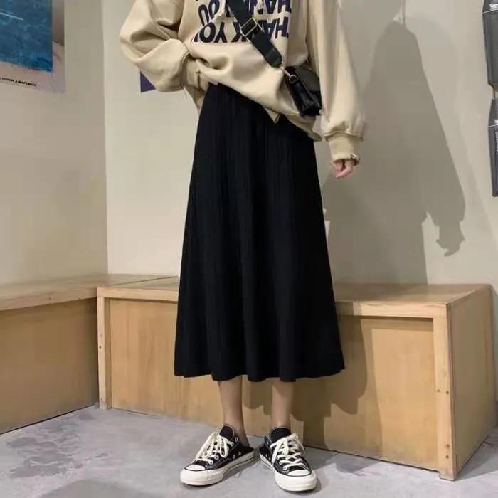 Chân Váy Dài Dáng Chữ a Lưng Cao Màu Trơn Thời Trang Mùa Thu Hàng Mới 2022 Dành Cho Bạn Nữ