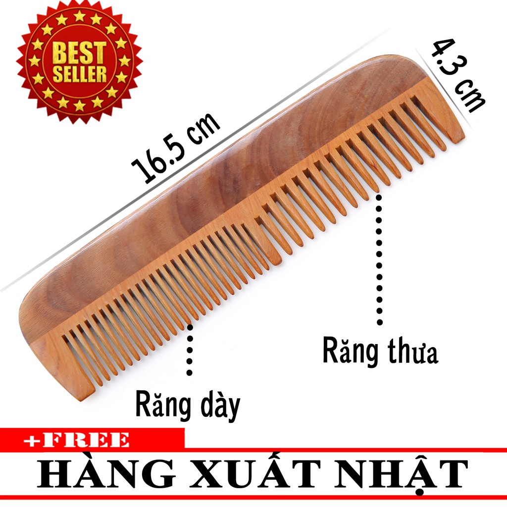 Lược gỗ xuất Nhật - không tĩnh điện - lược chải tóc