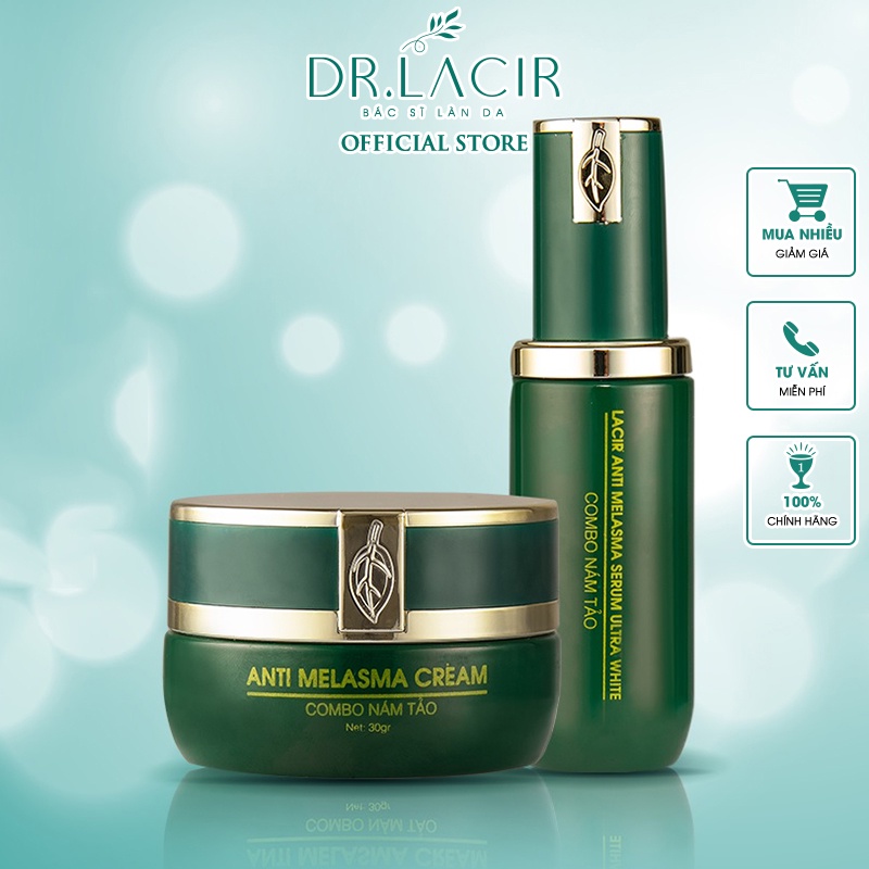 Combo nám tảo giúp da trắng mịn màng Anti Melasma Cream & Lacir Anti Melasma Serum Ultra White DR.LACIR DR36