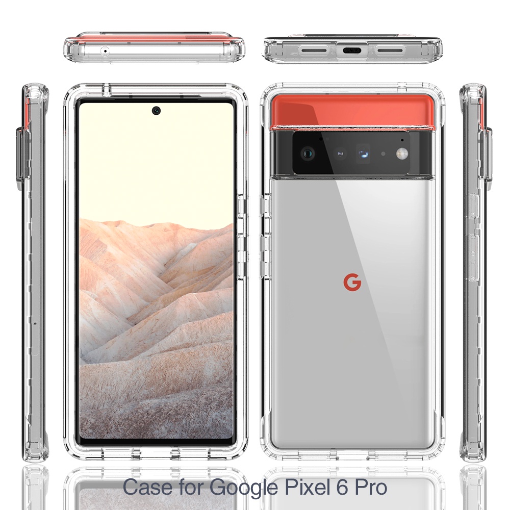 Transparent Full Body Dual Protective Case For Google Pixel 6 Pro 5 4 XL 4A 5A 5G Soft Silicone Fron