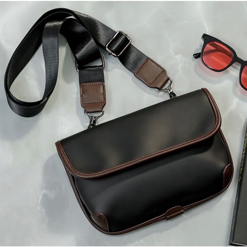 Túi đeo chéo Basic Thời Trang Nam Nữ Cao Cấp Flashshop - Túi Xách Nam da Pu