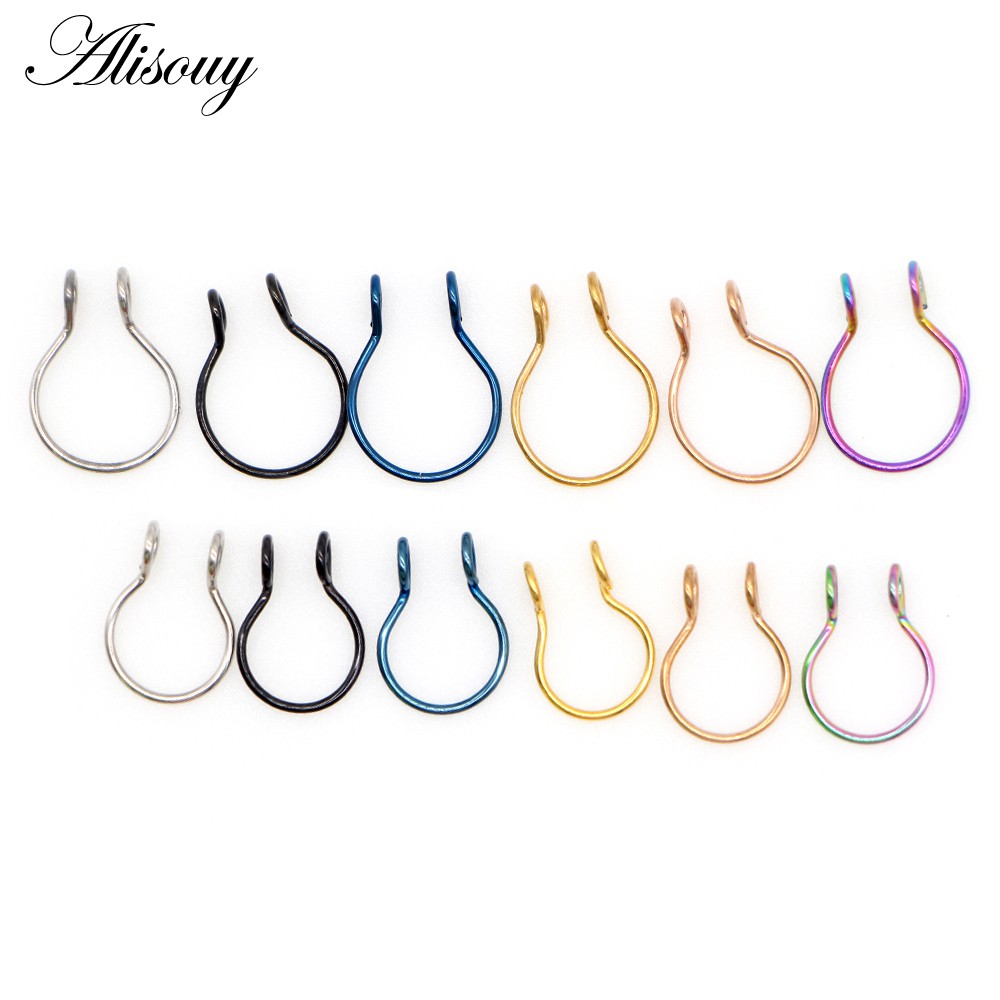 Alisouy 1 Khuyên Xỏ Mũi Hình Chữ u Bằng Thép Không Gỉ