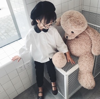 Áo sơ mi trắng bé gái