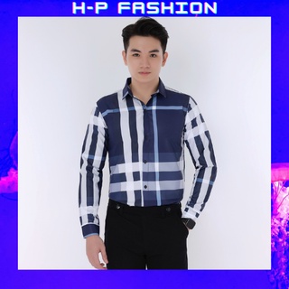 Áo sơ mi nam tay dài sọc caro, vải kate lụa cao cấp siêu mềm mịn và co giãn thời trang Hpfashion - SMNHP010