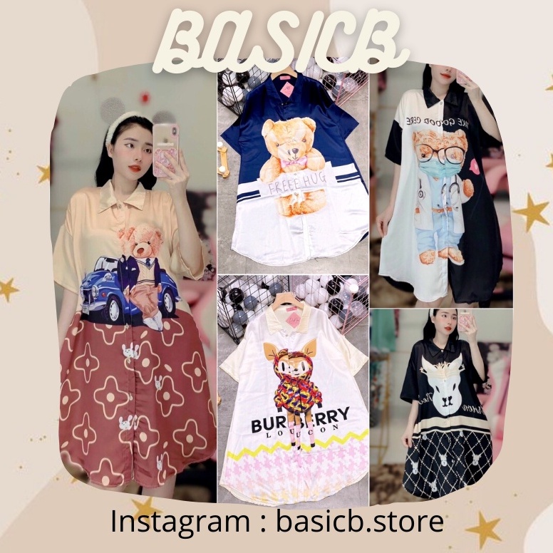 ☞❦✗Đầm ngủ lụa mặc nhà cổ sơmi form to dành cho chị em bigsize/mẹ bỉm sau sinh/bà bầu
