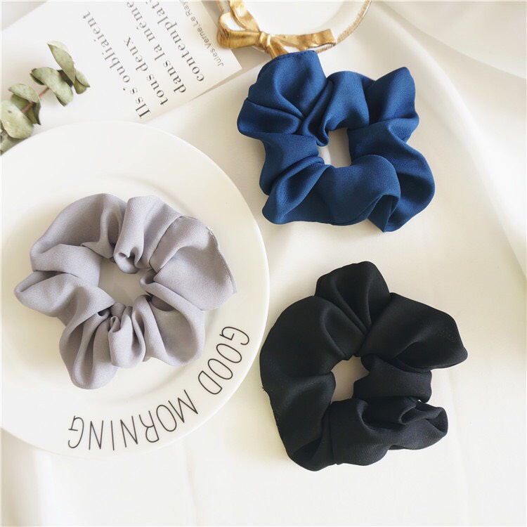 Cột tóc vải Scrunchie trơn - Mã SC001