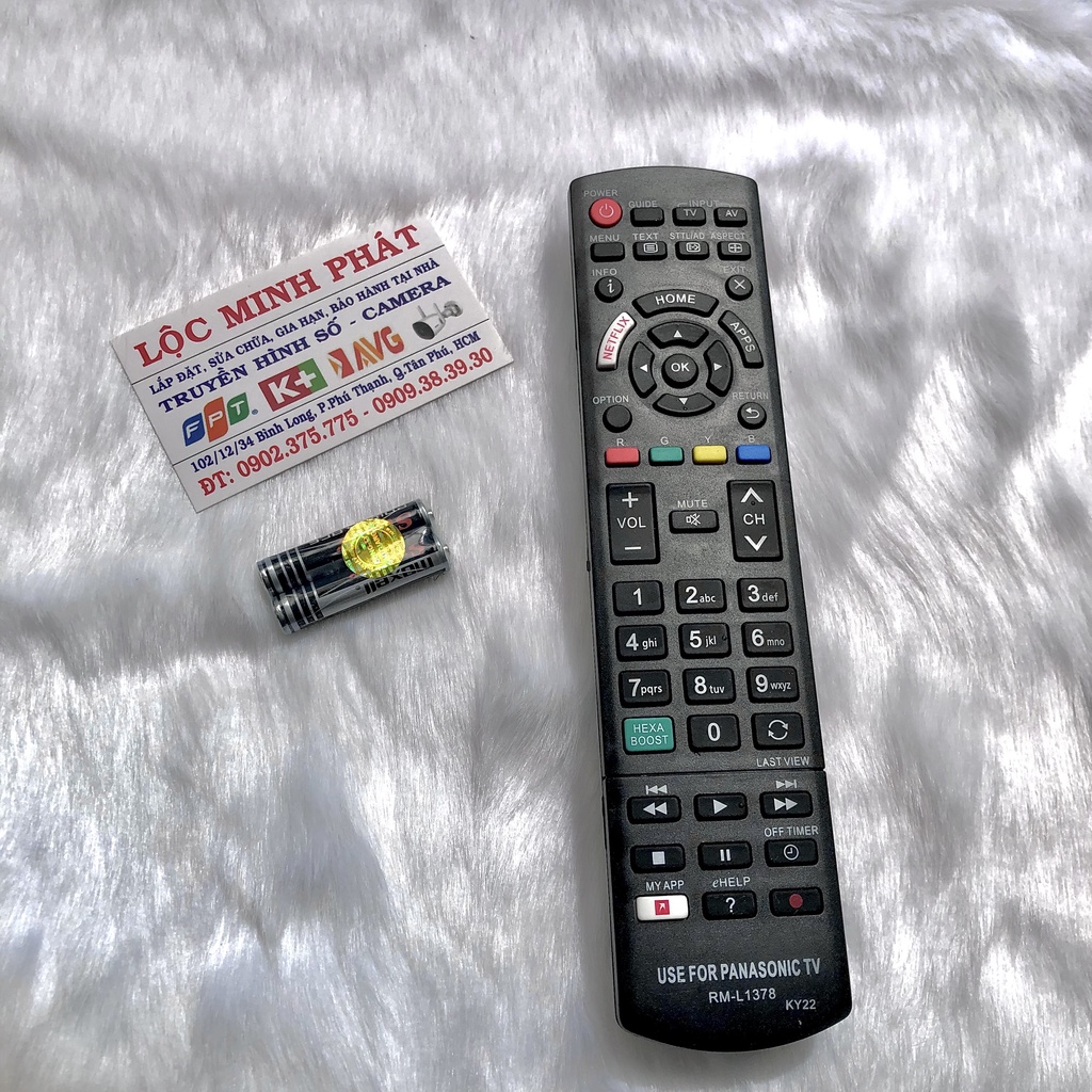 Điều Khiển Tivi Panasonic L-1378 sử dung pin aaa