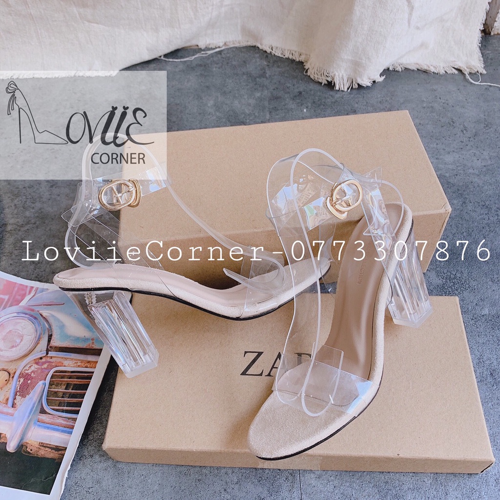 GIÀY CAO GÓT LOVIIECORNER - SANDAL THỜI TRANG CÔNG SỞ QUAI NGANG MICA 7 PHÂN G191117 G210105