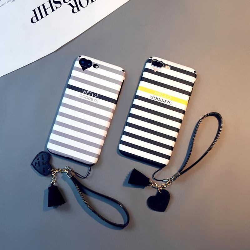 Ốp Iphone Kẻ Ngang sành điệu cá tính Kèm Móc (ốp dẻo) #2