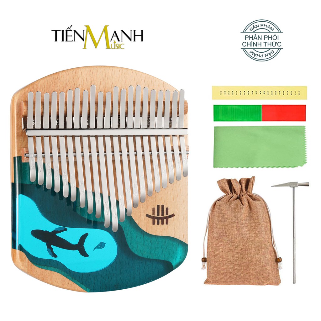 [Chính Hãng] Đàn Kalimba Hluru Resin 21 Phím KW21 - Acrylic Keo đổ nhựa Thủy Tinh hữu cơ trong suốt