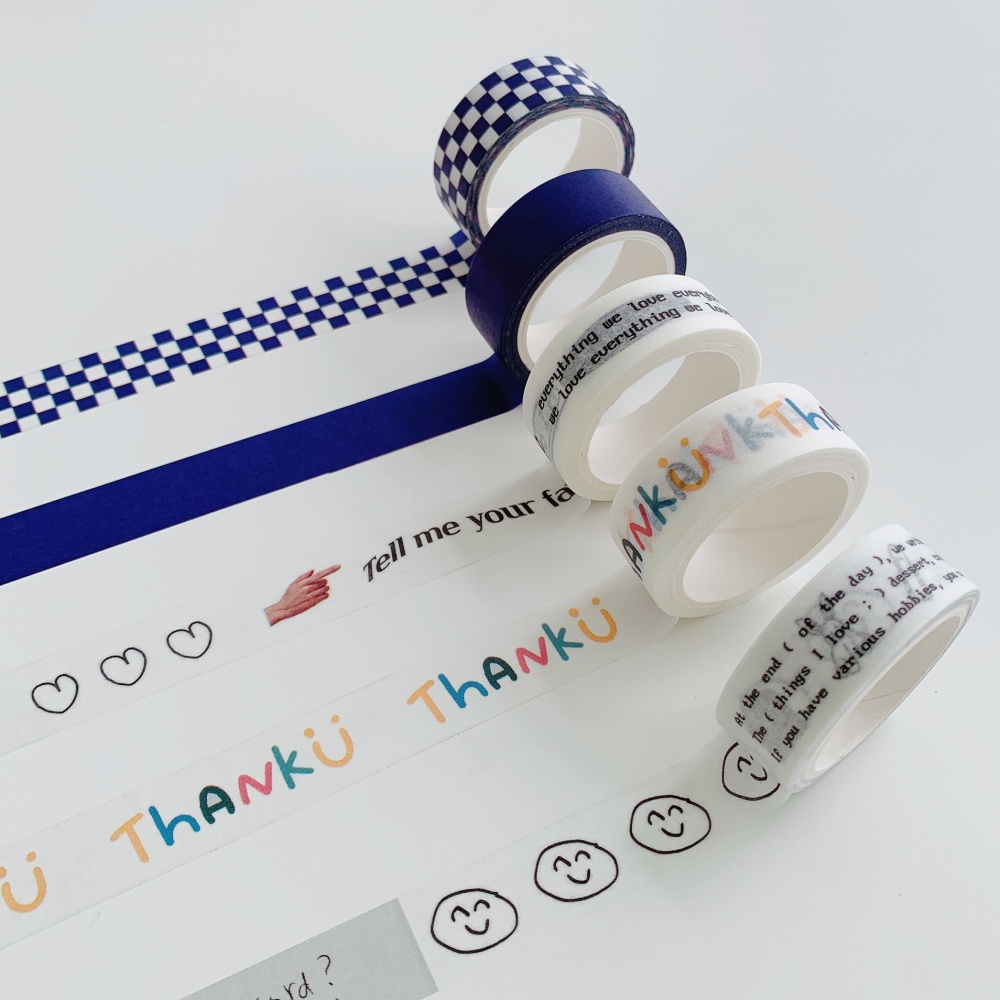 Cuộn băng keo washi tuỳ chọn họa tiết 15mm*5m dùng trang trí sổ tay