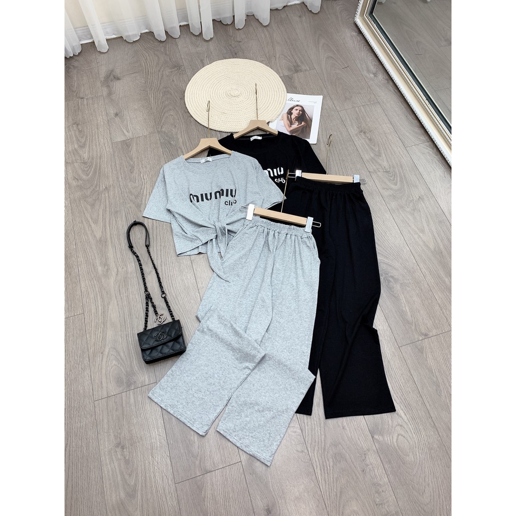 Set đồ nữ cá tính, set quần dài áo thun đi chơi sang chảnh mùa hè đẹp 8A00172 | BigBuy360 - bigbuy360.vn