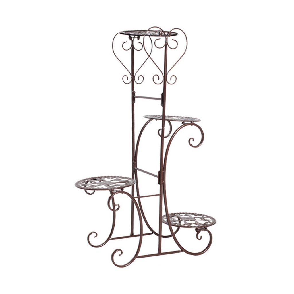 YIYU Giá Đỡ Chậu Cây 4 Tầng Bằng Sắt Rèn Luyện Trang Trí Ban Công / Phòng Khách / Trong Nhà