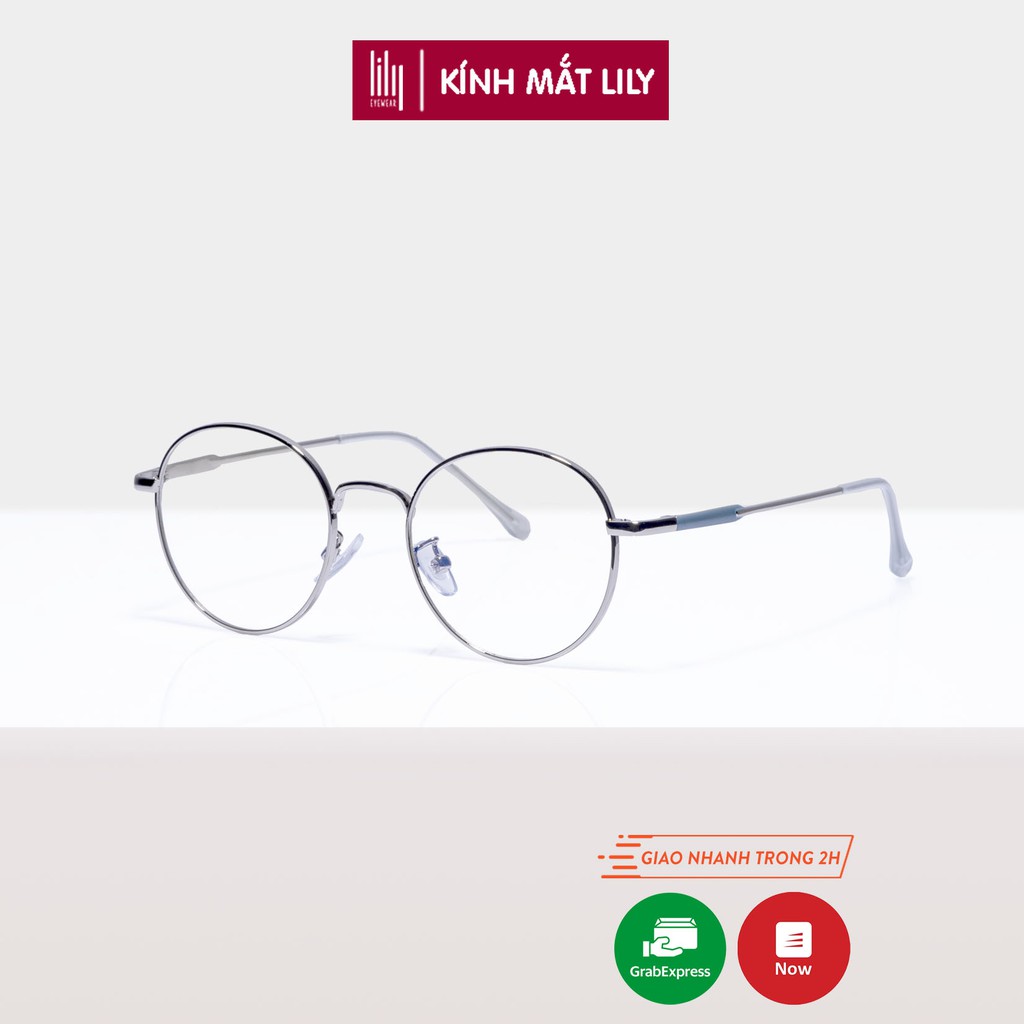 Gọng kính cận nữ kim loại Lilyeyewear mắt tròn màu sắc thời trang phù hợp khuôn mặt nhỏ 72555