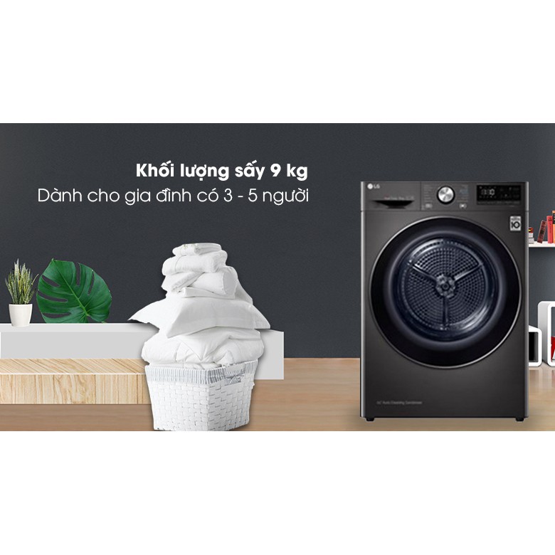 Máy sấy bơm nhiệt LG 9 Kg DVHP09B