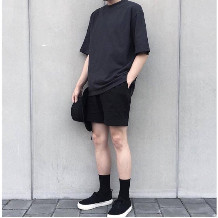 Quần Short Kaki nam nữ Đen Unisex form ngắn trên gối | BigBuy360 - bigbuy360.vn