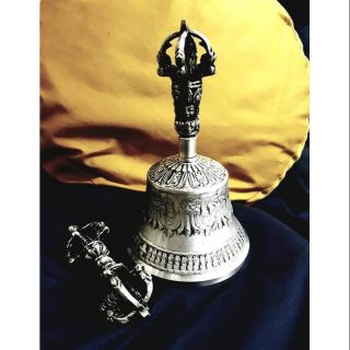 Chuông chày kim cang (linh chử) đồng tráng bạc Đài Loan cỡ lớn