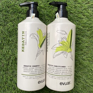 Dầu gội xả cao cấp cực mềm mượt tóc Keratin Evuar 758mlx2