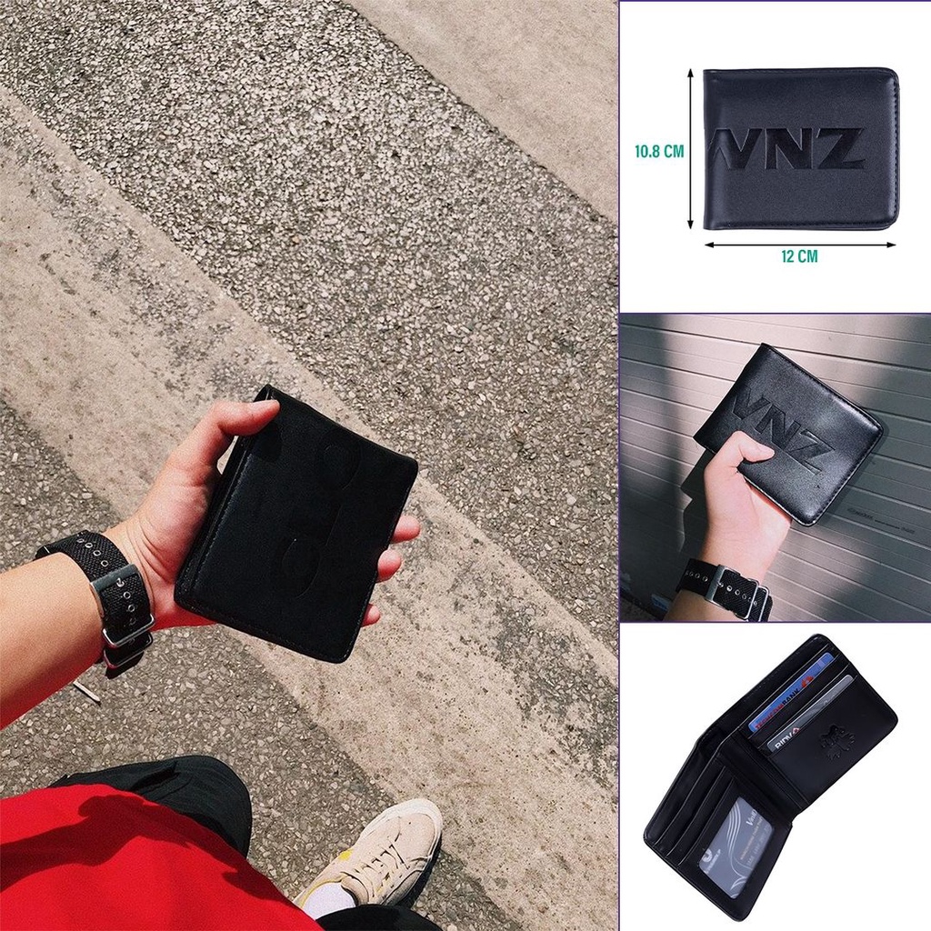 Ví da gập local brand Clownz new logo short wallet, bóp nam unisex cao cấp chính hãng