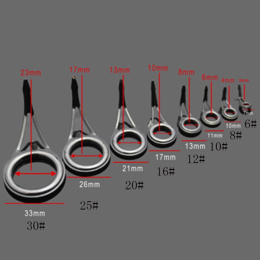 Bộ 5 Vòng Đệm Hình Oval 3mm-23mm Bằng Thép Không Gỉ Dùng Cố Định Cần Câu Cá