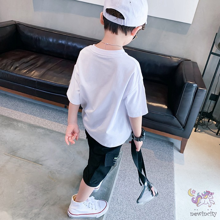 Áo Thun Tay Ngắn In Hình Khủng Long Đáng Yêu Thời Trang Mùa Hè Cho Bé Trai