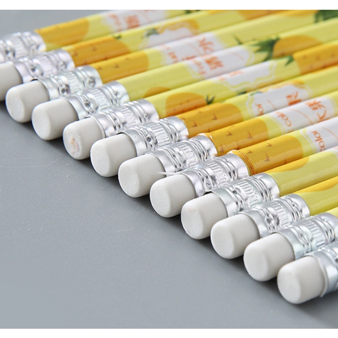 Bút Chì HB Có Gôm Bằng Gỗ Vẽ Viết Bài Mẫu Hoạt Hình Dễ Thương