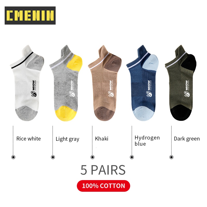 Bộ 5 Đôi Vớ Thể Thao Bằng Cotton Thời Trang Cho Nam MQL1A20068